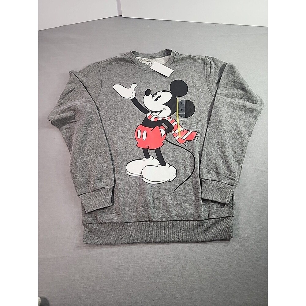 Disney Mickey Mouse Fleece Sweather Super Soft  Size S Unisex Gray